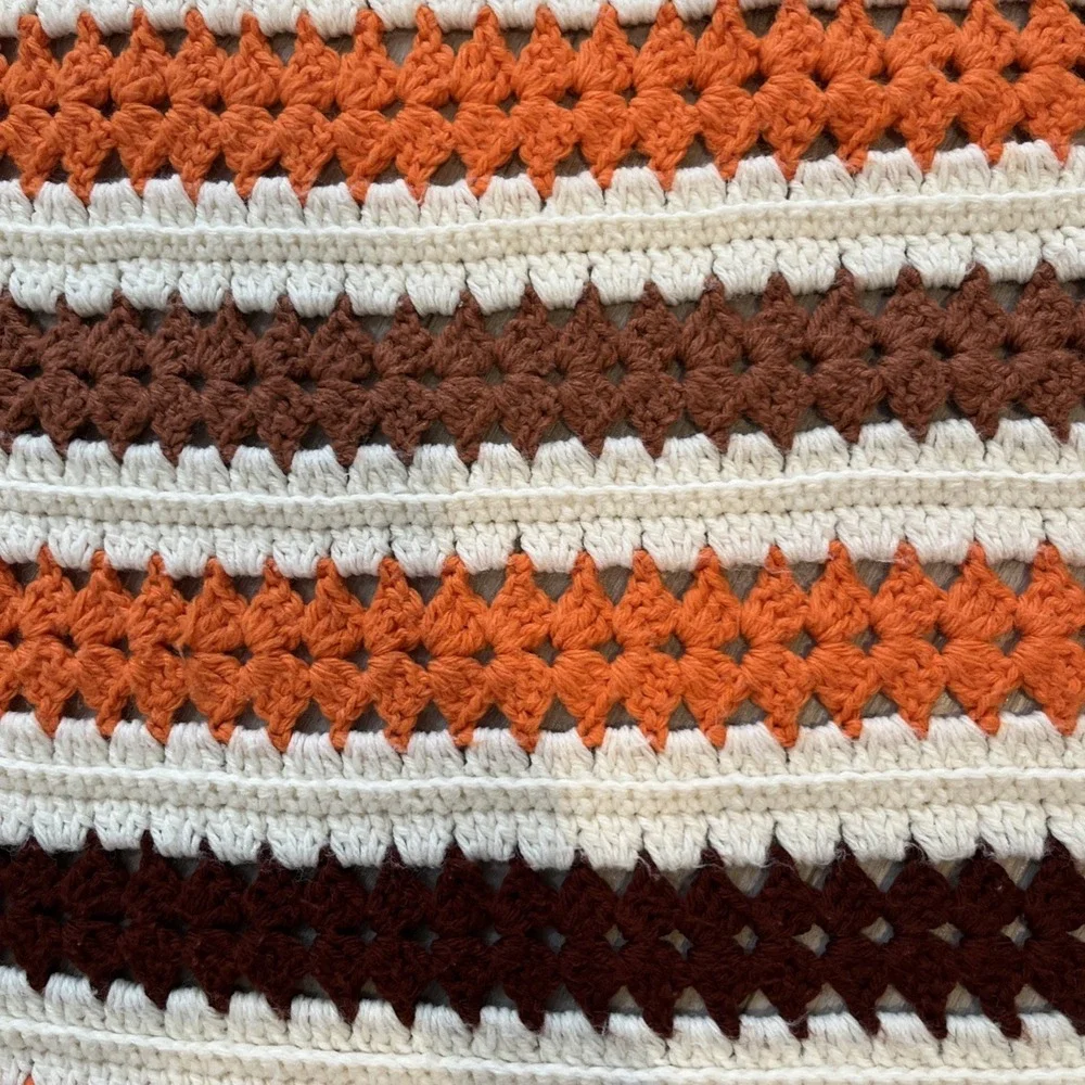 Handmade Crochet Granny Blanket Afghan Couch Throw 56x42